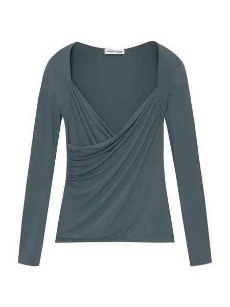 Pull&Bear Tričko  modrozelená