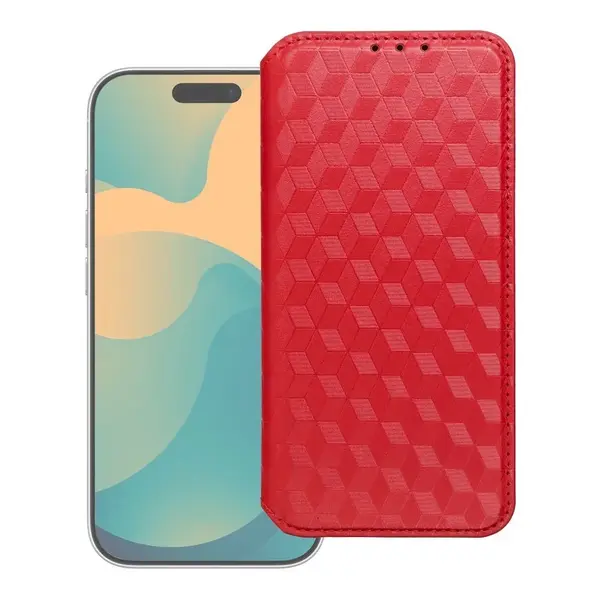 Flipové pouzdro Cubic Book pro Apple iPhone 17 Pro, červená