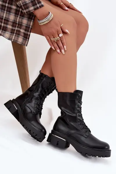 Boto Dámské pracovní kotníky na klocku černé Alviora