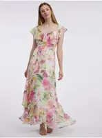 Orsay Pink-White Women Floral MaxiDresses - Ladies