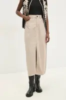 Džínová sukně Answear.LAB béžová barva, maxi