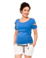 bemaamaa Těhotenské teplákové kraťasy Monika - bílé