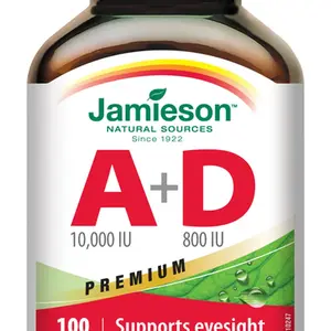 Jamieson Vitamíny A+D Premium 10 000/800 IU 100 kapslí