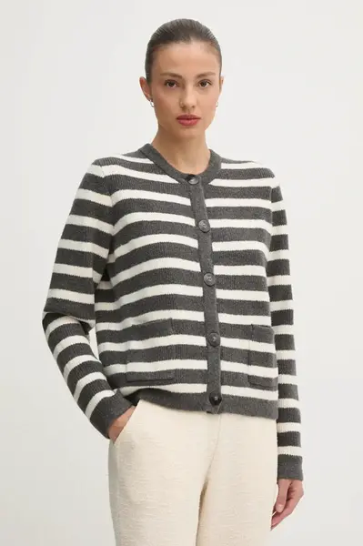 Svetr s příměsí vlny Pedro del Hierro šedá barva, 3518686