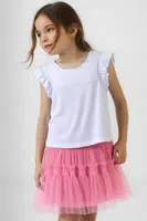 Dětská sukně Mayoral růžová barva, mini, áčková, 3961