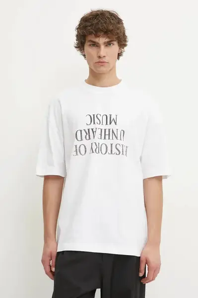 Bavlněné tričko Études Studio bílá barva, s potiskem, H24MCTSH141