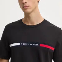 Bavlněné tričko Tommy Hilfiger černá barva, s aplikací, MW0MW36498