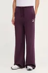 Bavlněné tepláky Puma BETTER CLASSIC fialová barva, 624235