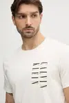 Bavlněné tričko Calvin Klein Jeans béžová barva, s potiskem, J30J327474