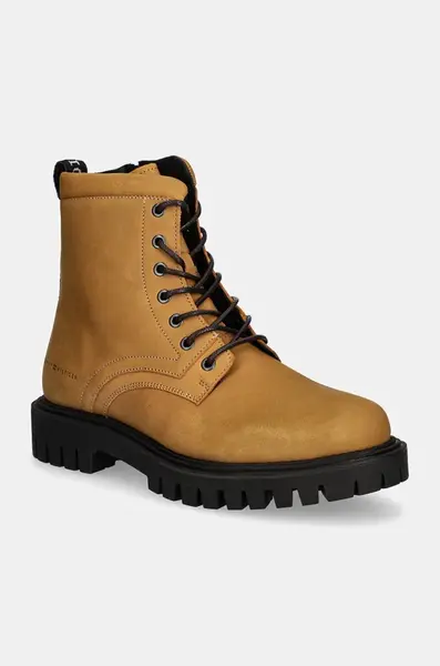 Kožené boty Tommy Hilfiger CASUAL HILFIGER CHUNK Z NBK BOOT