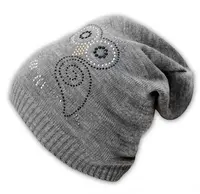 Baby Nellys Jarní/podzimní čepice Sovička - šedý melírek