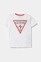 Dětské bavlněné tričko Guess bílá barva, s potiskem, N73I55 K8HM0
