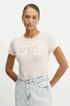 Tričko Guess růžová barva, W5RI19 I3Z14