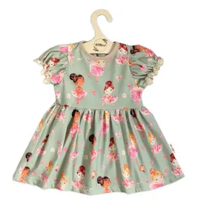 Baby Nellys Bavlněné šatičky s ozdobným rukávkem Baletka, , olivové, vel. 92 vel.  92