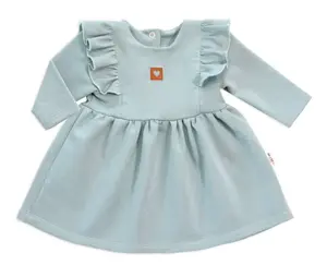 Baby Nellys Dětské teplákové šaty, tunika Vintage Love - mátové, vel. 62