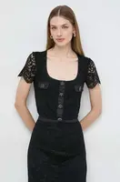 Halenka Guess ERIKA dámská, černá barva, s aplikací, W4RP28 KC4B0