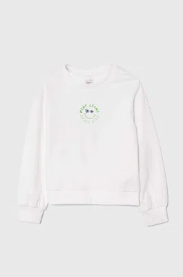 Dětská bavlněná mikina Pepe Jeans OMARA bílá barva, s potiskem