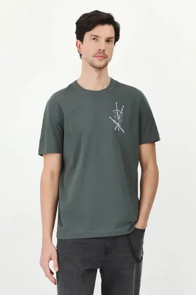 Bavlněné tričko Medicine zelená barva, s potiskem