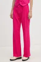 Manšestrové kalhoty La Petite Française PFPACIFIQUE růžová barva, high waist, PFPACIFIQUE