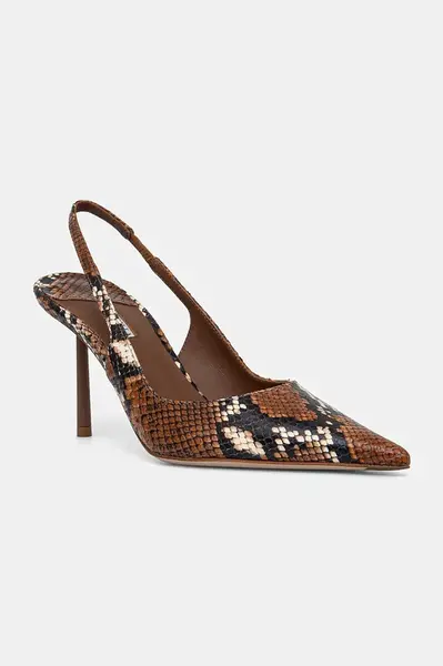 Kožené lodičky Le Silla Chanel Bella hnědá barva, 4233B080MBPPDUR723