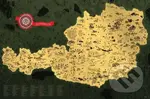 Stírací mapa Rakouska Deluxe - zlatá
