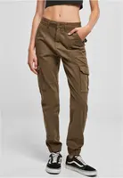 Women's cotton twill trousers olive
