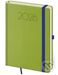Týdenní diář 2026 A5 New Praga zelený s gumičkou