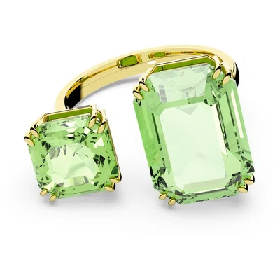 Swarovski Luxusní otevřený prsten se zelenými křišťály Millenia 5619626 55 mm