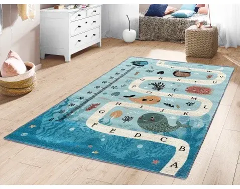Detský koberec Ares 80x150 cm, morská abeceda%