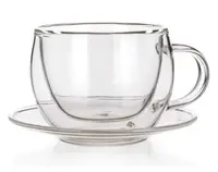 Dvojstenná šálka s tanierikom Doblo 80 ml, široký%