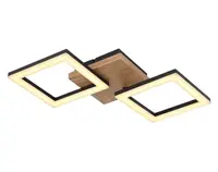 Stropné LED osvetlenie Kerry 46 cm, kov/drevo%