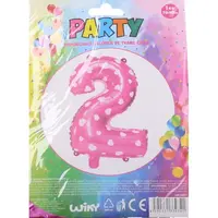 Balónik nafukovací - číslo 2 ružový