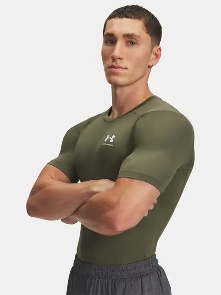 Pánské tričko Under Armour UA HG Armour Comp SS-GRN - Pánské