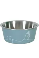 Miska nerez kočka Love Cat 400ml modrá Zolux