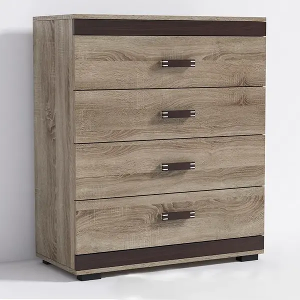 Komoda P12 Barva korpusu: Trufla, Lišta: Wenge, Barva dvířek: Šedá