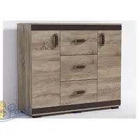 Komoda P13 140cm Barva korpusu: Šedá, Lišta: Lancelot, Barva dvířek: Dub - canyon