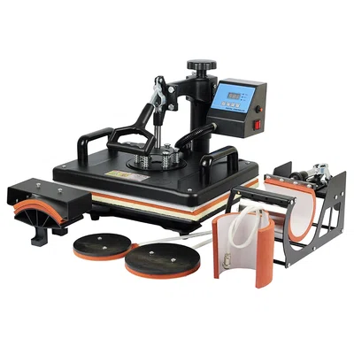 SHUOHAO SH06 6 in 1 Heat Press Machine 11.4*15in for Cap/Bag/Mouse Pad/Phone Case/Pillows/Mug/Plate/Coaster/T-shirts