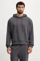 Mikina Calvin Klein Underwear pánská, šedá barva, s kapucí, hladká, LV00NM2930