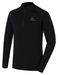 Husky Merow zip M M, black Merino termoprádlo triko