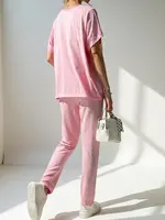 Resti Women's cotton set with short sleeves and straight pants