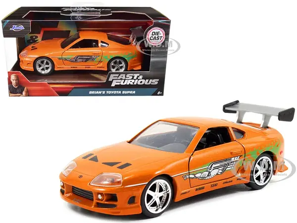 Brians Toyota Supra Orange "Fast &amp; Furious" Movie 1/32 Diecast Model Car by Jada