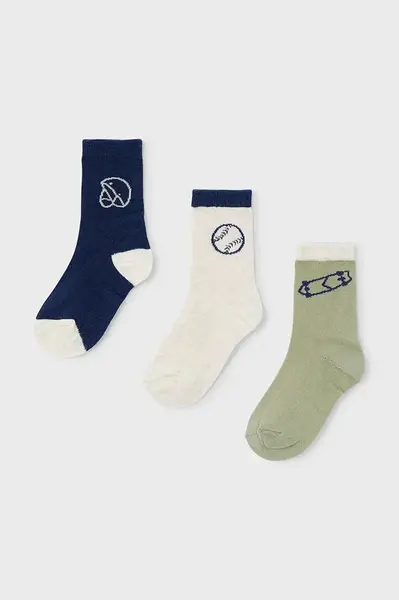 Dětské ponožky Mayoral 3-pack zelená barva, 10050
