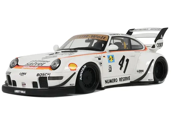 RWB Bodykit "Kato-San" 41 White 1/18 Model Car by GT Spirit