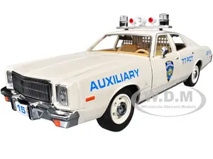 1977 Plymouth Fury Cream "New York City Police Department (NYPD) Auxiliary" "Hot Pursuit" Series 10 1/24 Diecast Model Car by Greenlight