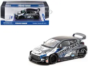 Toyota Pandem GR Yaris RHD (Right Hand Drive) "Toyo Tires" Gray Metallic with Graphics "Hobby64" Series 1/64 Diecast Model Car by Tarmac Works