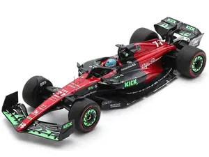 Alfa Romeo C43 77 Valtteri Bottas "F1 Team KICK" Formula One F1 "Belgian GP" (2023) and Acrylic Display Case 1/18 Model Car by Spark