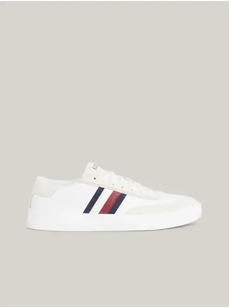 Bílé pánské kožené tenisky Tommy Hilfiger - Pánské