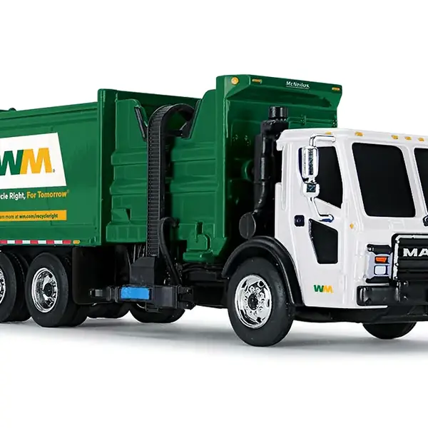 Mack LR with McNeilus ZR Side Loader White and Green 1/87 Diecast Model by DCP/First Gear