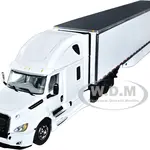 2018 Freightliner Cascadia High Roof Sleeper Cab with 53 Utility Reefer Trailer White 1/64 Diecast Model by DCP/First Gear