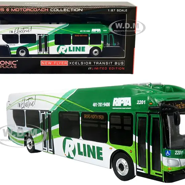 New Flyer Xcelsior Charge NG Electric Transit Bus RIPTA (Rhode Island Public Transit Authority) "R Line Broad/North Main" "The Bus &amp; Motorcoach C